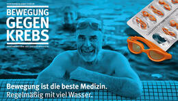 „Bewegung ist die beste Medizin“: Plakatmotiv Schwimmen