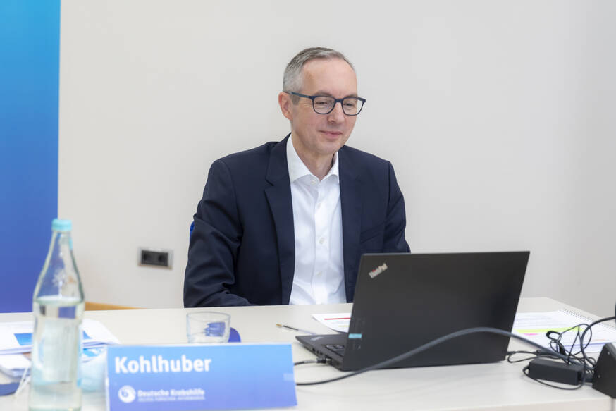 Dr. Franz Kohlhuber, Vorstand der Deutschen Krebshilfe, bei der Jahrespressekonferenz 2022 (Foto: Chris Zeilfelder/Deutsche Krebshilfe)