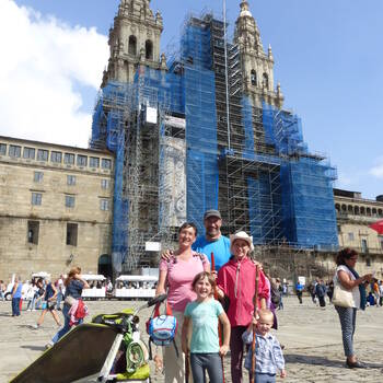 Die fünfköpfige Familie Utz pilgerte mit dem Fahrrad in mehreren Etappen auf dem Jakobsweg bis nach Santiago de Compostela.