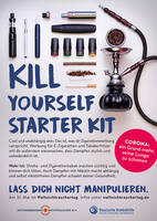 Plakat: Kill Yourself Starter Kit. Lass Dich nicht manipulieren.