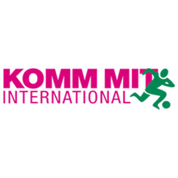 Logo: KOMM MIT, Internationale Jugendfußballbegegnungen