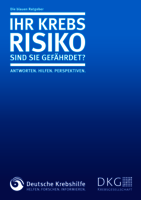 Titelseite des Blauen Ratgebers "Ihr Krebsrisiko – Sind Sie gefährdet?" 